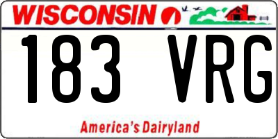 WI license plate 183VRG