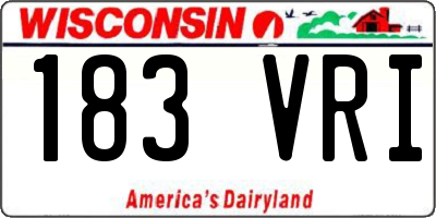 WI license plate 183VRI