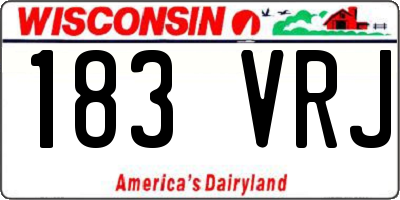 WI license plate 183VRJ