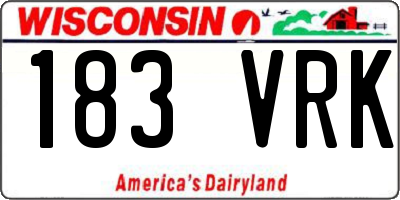 WI license plate 183VRK