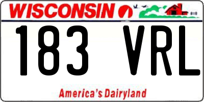 WI license plate 183VRL