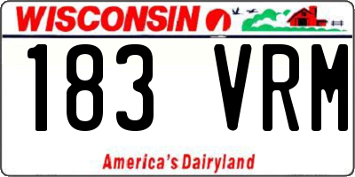 WI license plate 183VRM