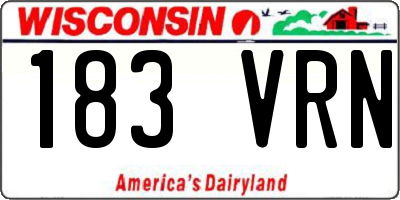 WI license plate 183VRN