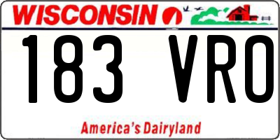 WI license plate 183VRO