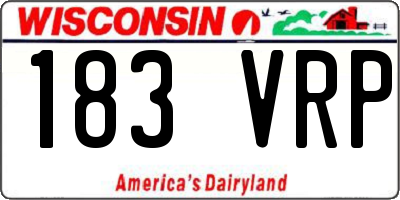WI license plate 183VRP