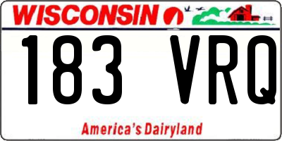 WI license plate 183VRQ
