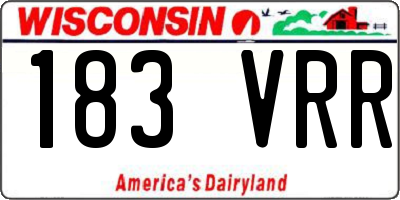 WI license plate 183VRR