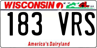 WI license plate 183VRS