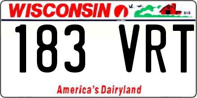 WI license plate 183VRT