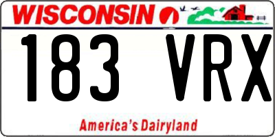 WI license plate 183VRX