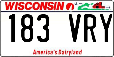 WI license plate 183VRY