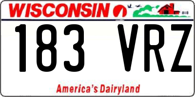 WI license plate 183VRZ