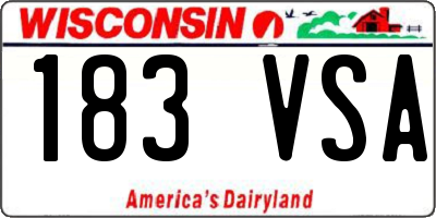 WI license plate 183VSA
