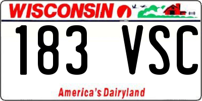 WI license plate 183VSC