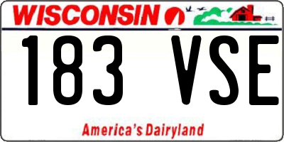 WI license plate 183VSE