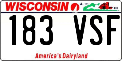 WI license plate 183VSF