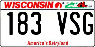 WI license plate 183VSG