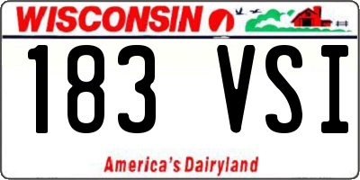 WI license plate 183VSI
