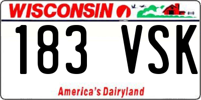 WI license plate 183VSK