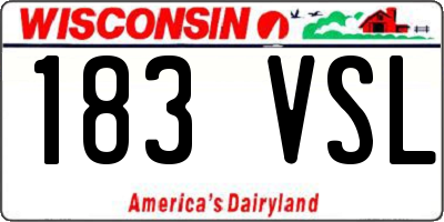 WI license plate 183VSL
