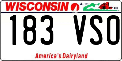 WI license plate 183VSO