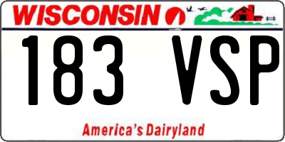 WI license plate 183VSP