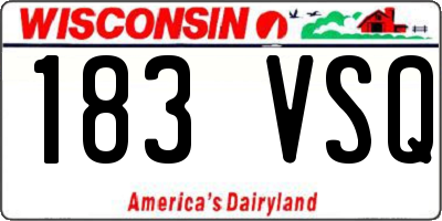WI license plate 183VSQ
