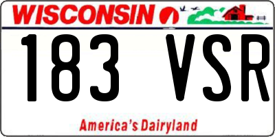 WI license plate 183VSR