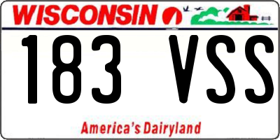 WI license plate 183VSS