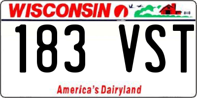 WI license plate 183VST