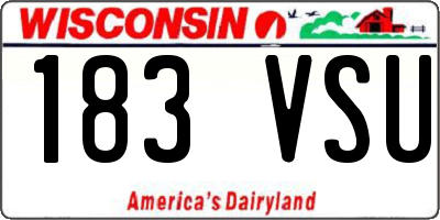 WI license plate 183VSU