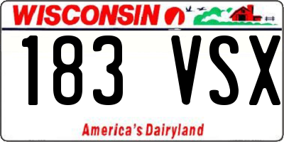 WI license plate 183VSX