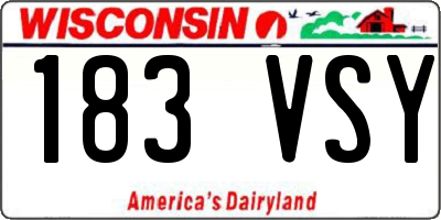 WI license plate 183VSY