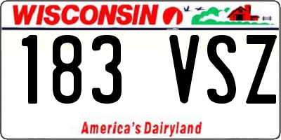 WI license plate 183VSZ