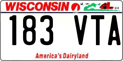 WI license plate 183VTA