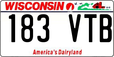 WI license plate 183VTB