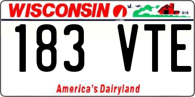 WI license plate 183VTE