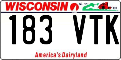 WI license plate 183VTK