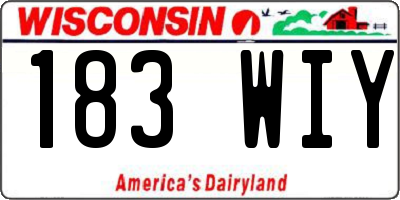 WI license plate 183WIY