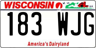 WI license plate 183WJG