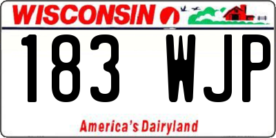 WI license plate 183WJP