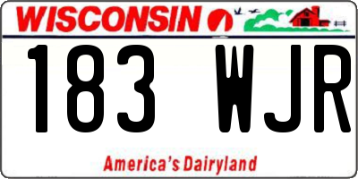 WI license plate 183WJR
