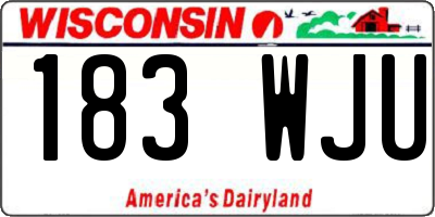 WI license plate 183WJU