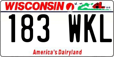 WI license plate 183WKL
