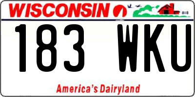WI license plate 183WKU