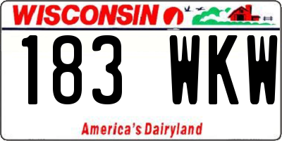 WI license plate 183WKW