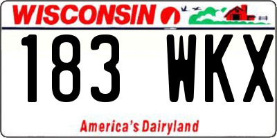 WI license plate 183WKX