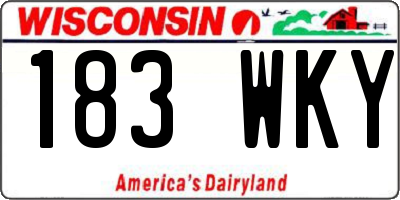 WI license plate 183WKY