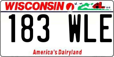 WI license plate 183WLE