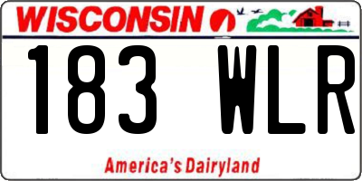 WI license plate 183WLR